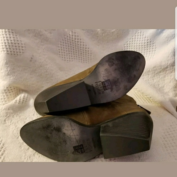 Eileen Fisher ankle boot 6 Tag olive green nubuck - Picture 5 of 7